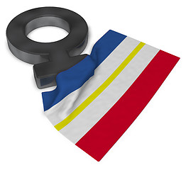 Image showing female symbol and flag of mecklenburg-vorpommern - 3d rendering