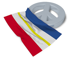 Image showing peace symbol and flag of mecklenburg-vorpommern - 3d rendering