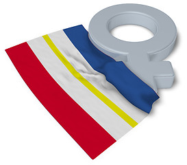 Image showing female symbol and flag of mecklenburg-vorpommern - 3d rendering