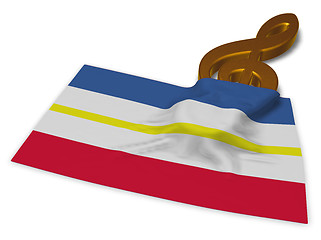 Image showing clef symbol and flag of mecklenburg-vorpommern - 3d rendering