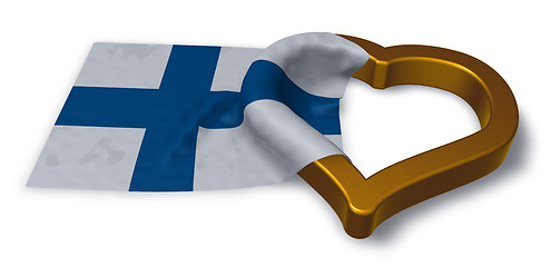 Image showing  flag of finland and heart symbol - 3d rendering