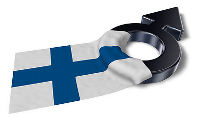 Image showing mars symbol and flag of finland - 3d rendering