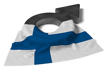 Image showing mars symbol and flag of finland - 3d rendering