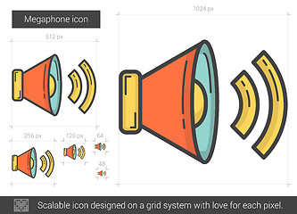 Image showing Megaphone line icon.