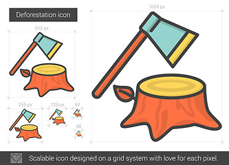 Image showing Deforestation line icon.