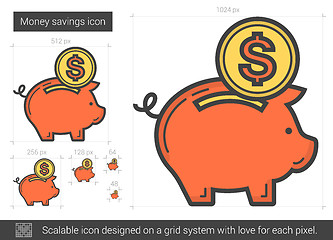 Image showing Money savings line icon.