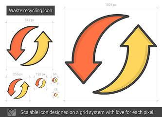 Image showing Waste recycling line icon.