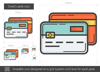 Image showing Credit cards line icon.