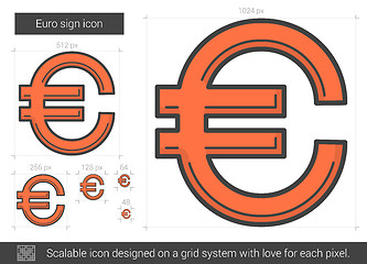 Image showing Euro sign line icon.