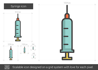 Image showing Syringe line icon.