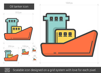 Image showing Oil tanker line icon.