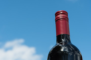 Image showing Top of a red wine bottle