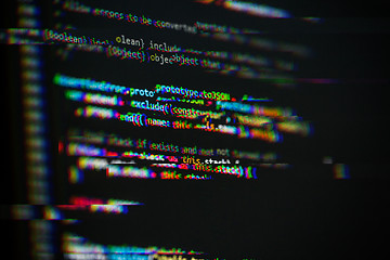 Image showing Binary code background with glitch effect