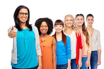 Image showing international group of women showing thumbs up