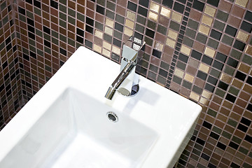 Image showing Basin and tiles