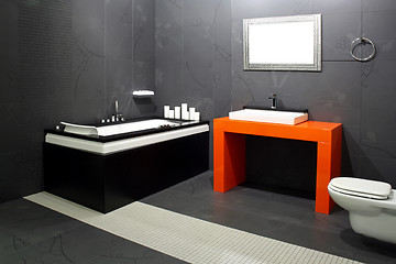 Image showing Black bathroom