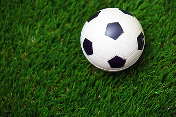 Image showing Soccer ball on a grass