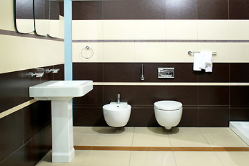 Image showing Brown bathroom