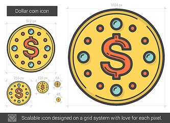 Image showing Dollar coin line icon.