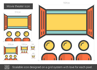 Image showing Movie theater line icon.