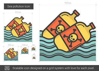 Image showing Sea pollution line icon.