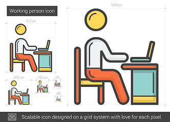 Image showing Working person line icon.