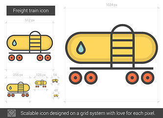 Image showing Freight train line icon.