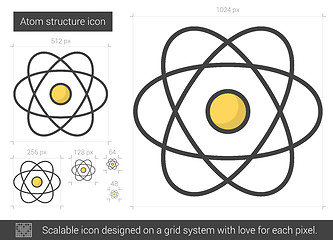 Image showing Atom structure line icon.