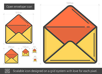 Image showing Open envelope line icon.