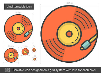 Image showing Vinyl turntable line icon.