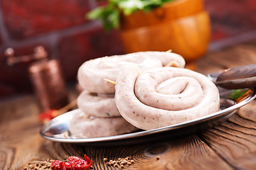 Image showing raw sausages