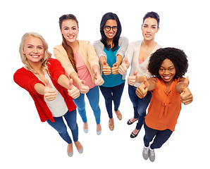 Image showing international group of women showing thumbs up