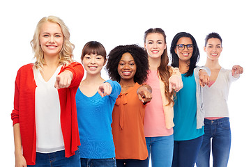 Image showing international group of happy smiling women