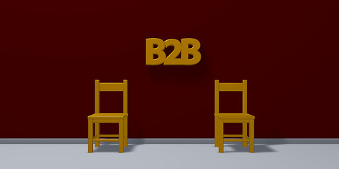 Image showing b2b tag and two chairs - 3d rendering