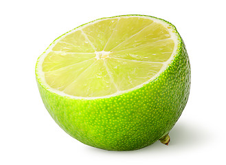 Image showing Half of juicy lime vertically