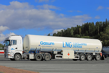 Image showing White Scania Tanker for LNG Transport