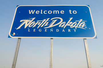 Image showing Welcome to Legendary North Dakota Road Entry Sign