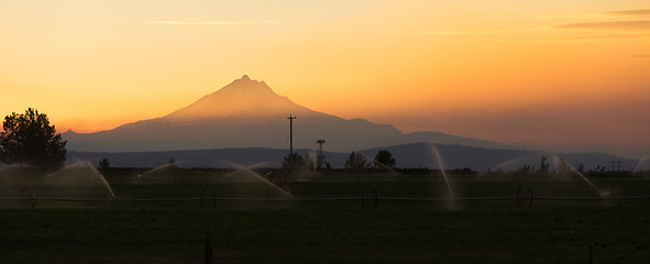 Image showing Dramatic Sky Clouds Evening Sunset Mount Jefferson Central Orego