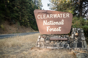 Image showing Clearwater National Forest Sign Department of Agriculture