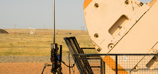 Image showing Oil Derrick Pump Jack Fracking Energy Production