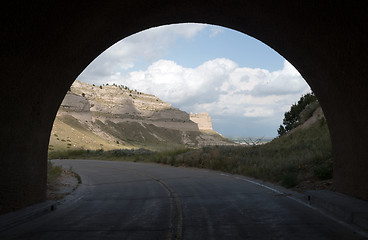 Image showing View Road Through Tunnell Scotts Bluff Nebraska