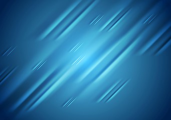 Image showing Tech blue diagonal stripes abstract background