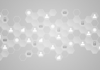 Image showing Light grey tech communication abstract background