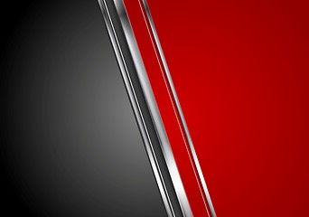 Image showing Contrast red black tech background