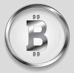 Image showing Crypto currency, metal icon bitcoin design