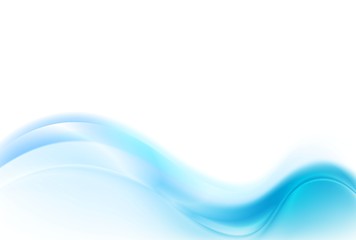 Image showing Abstract blue white wavy background