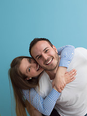 Image showing young man piggybacking his girlfriend