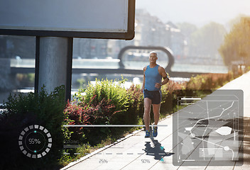 Image showing Elderly man jogging