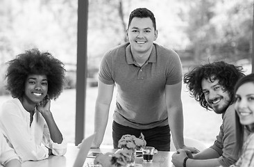 Image showing Happy young team smiling at work