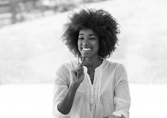 Image showing Portrait of beautiful black girl